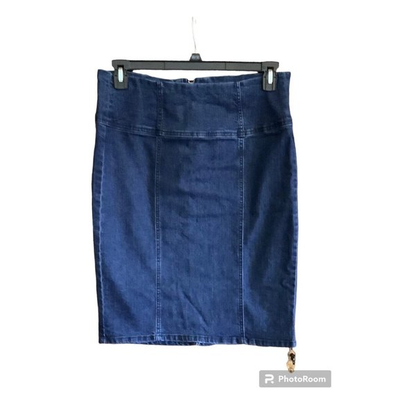 Womens D.Jeans Blue Jean Denim Pencil Skirt with Zipper and Small Slit Size 12 - Picture 1 of 4